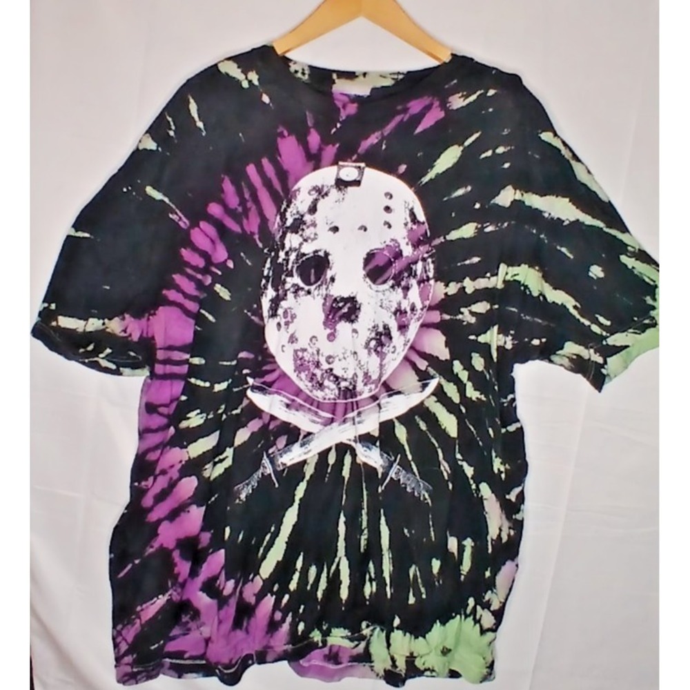 Friday the 13th Tie Dye T-shirt Distressed Mask Mens size 2XL Graphic Print